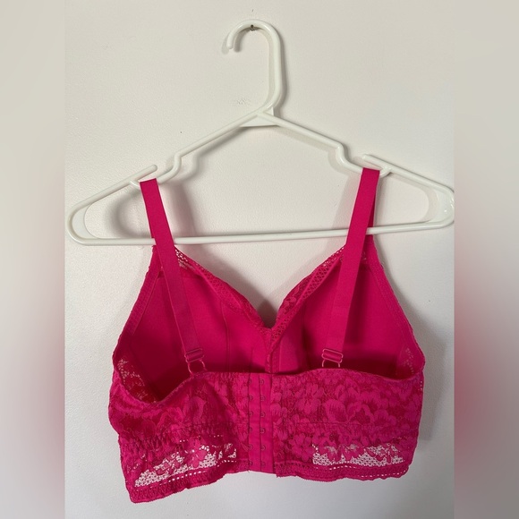 Knix Wireless Lace Bustier Size L Shocking Pink - Picture 3 of 7